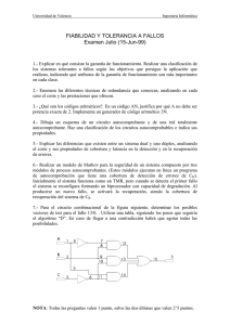 FIABILIDAD Y TOLERANCIA A FALLOS Examen Julio (15-Jun-99)
