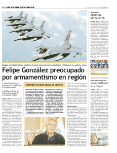 Felipe González preocupado por armamentismo en región