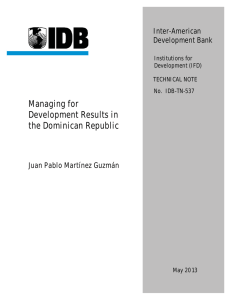Managing for Development Results in the Dominican Republic