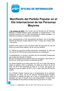 documento: Manifiesto del Partido Popular en el Día Internacional