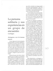 La persona solitaria y sus experiencias en un grupo de