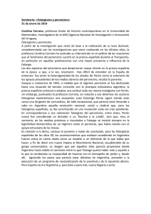 Seminario: «Falangismo y peronismo» 31 de enero de 2014