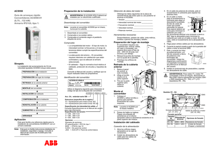 ES / ACS55001/U1, IP21 / UL Type 1, Quick Start Guide