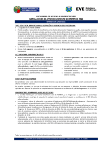 PROGRAMA DE AYUDAS A INVERSIONES EN INSTALACIONES