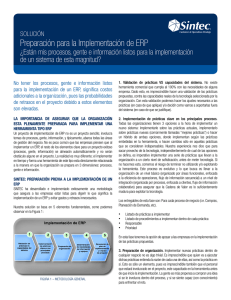 Preparación para la Implementación de ERP