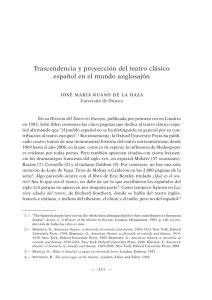 Transcendencia y proyección del teatro clásico