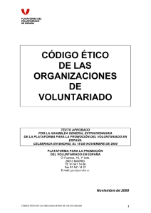 Descarga Código ético de las organizaciones de Voluntariado