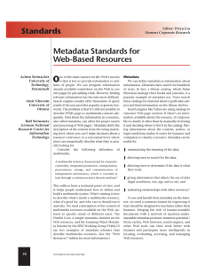 Metadata Standards for Web-based Resources