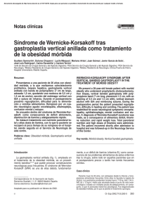Síndrome de Wernicke-Korsakoff tras gastroplastia vertical anillada