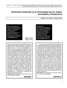 Dimensión Ambiental en la Universidad de Los Andes, Actualidad y