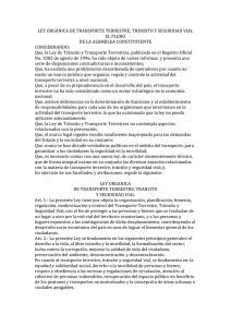 Ley Orgánica de Transporte Terrestre, Tránsito y Seguridad