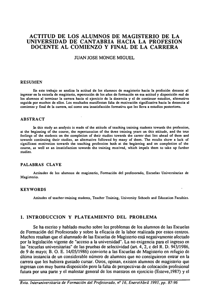 Actitud De Los Alumnos De Magisterio De La Universidad De Cantabria