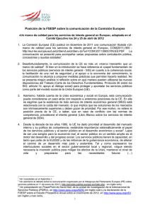 EPSU position on the EC Communication