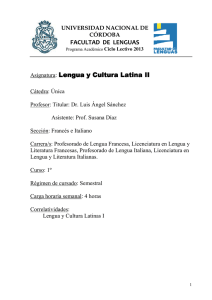 latín 2 francés carátula - Facultad de Lenguas