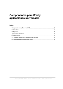 Componentes para iPad y aplicaciones universales