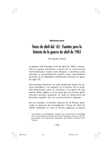 Voces de abril `65: Fuentes para la historia de la guerra de