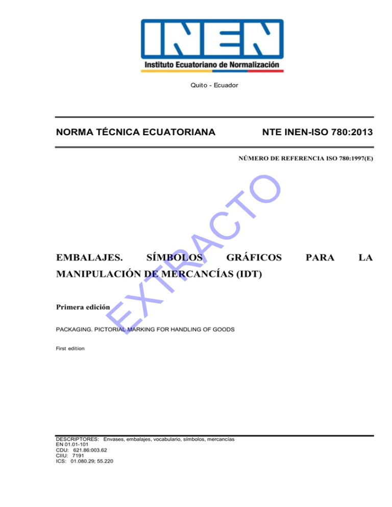 Nte_inen_iso_780extr.. - Servicio Ecuatoriano De Normalización