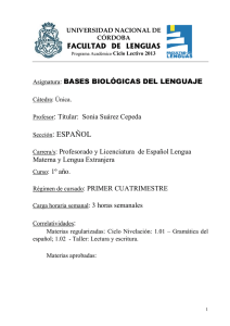 Bases biológicas del lenguaje Suárez 2013