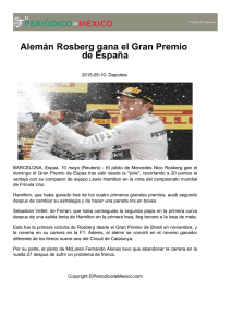 Alemán Rosberg gana el Gran Premio de España