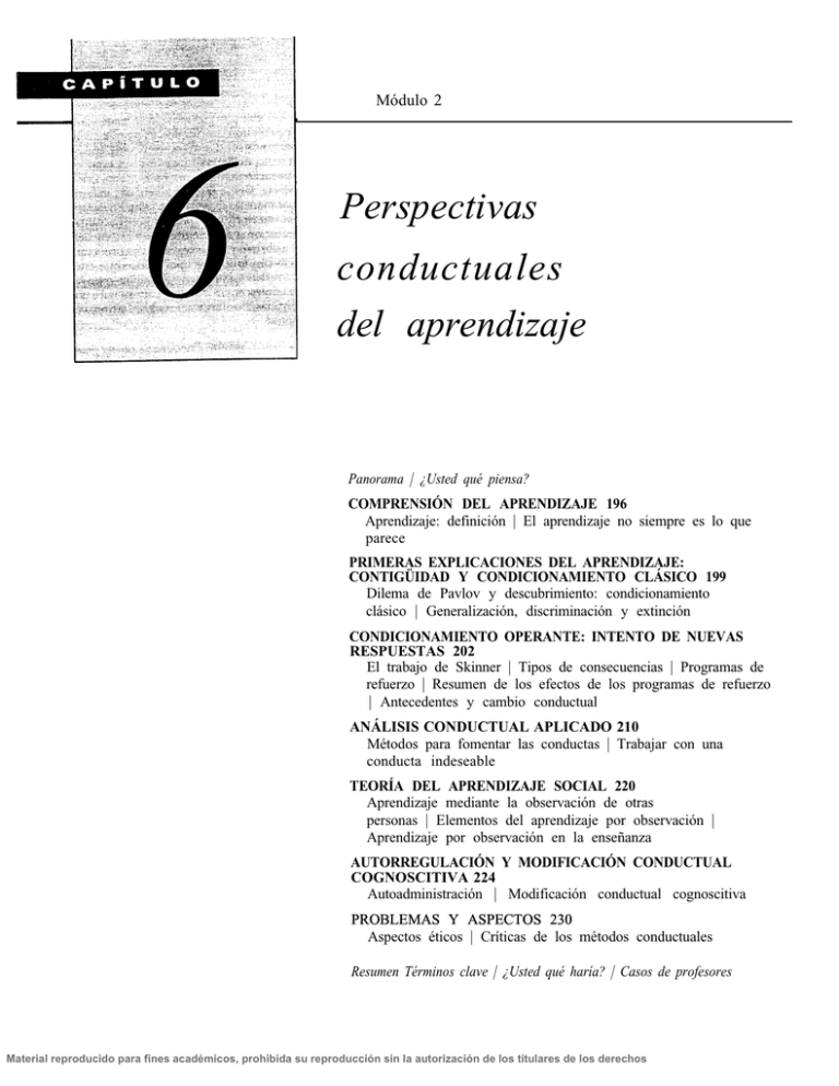 Perspectivas Conductuales Del Aprendizaje