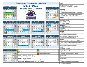 Parnassus Preparatory School School Year Calendar