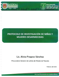 Protocolo de Investigación de niñas y mujeres desaparecidas.