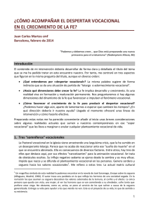 ¿cómo acompañar el despertar vocacional en el crecimiento de la fe?