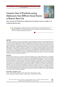 Common Uses of Facebook among Adolescents from Different