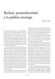 Beckett, posmodernidad y la palabra enemiga
