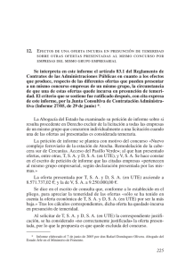 Efectos de una oferta incursa en presunción de temeridad