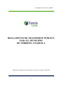 reglamento de transporte público para el municipio de torreón