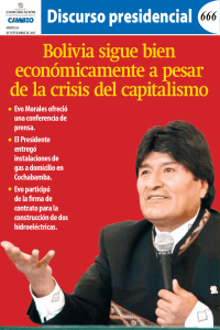 Discurso presidencial Bolivia sigue bien económicamente a pesar