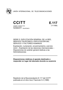 Rec. UIT-T E.117 - DISPOSICIONES RELATIVAS AL APARATO