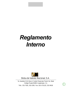 Reglamento Interno - Bolsa de Valores Nacional, SA