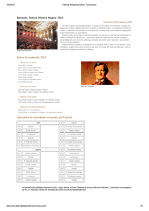 Indice de contenido 2016 Bayreuth, Festival Richard Wagner 2016