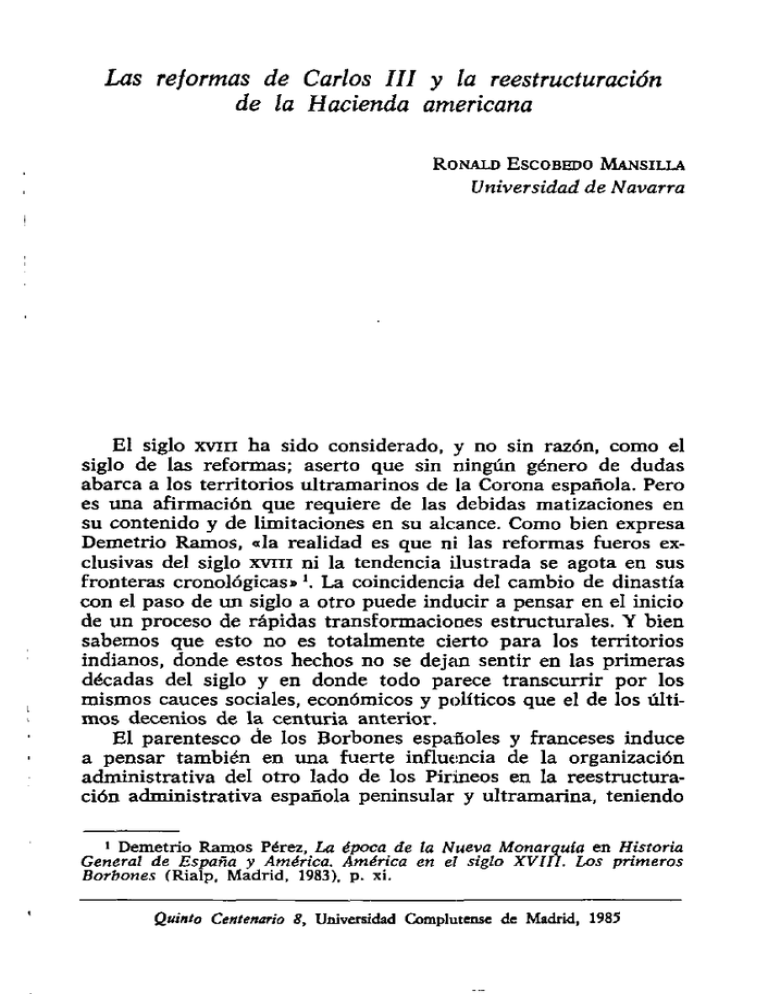 Las Reformas De Carlos Iii Y La Reestructuración De La Hacienda 6247