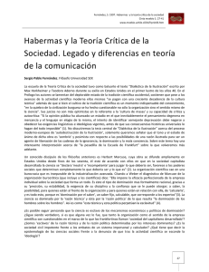 Habermas y la Teoría Crítica de la Sociedad