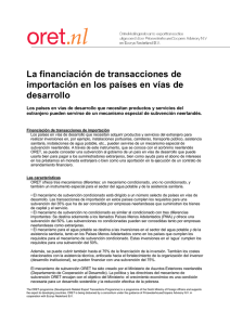 La financiación de transacciones de importación en los