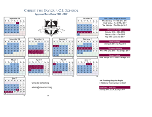 Term Dates 2016 - Christ the Saviour Church of England Primary