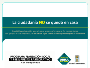 Comunas y Corregimientos con mayor participación