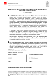 Impreso consentimiento Colegio de Abogados de Madrid