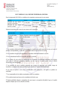 II.IV NORMAS CAZA MENOR TEMPORADA 2015/2016 Para la