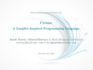Crema - A LangSec-Inspired Programming Language