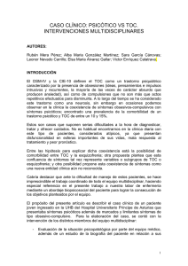 caso clínico: psicótico vs toc. intervenciones multidisciplinares