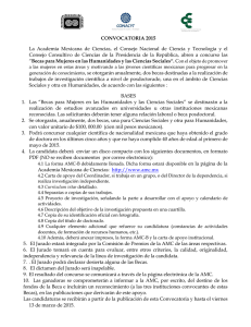 CONVOCATORIA 2015 La Academia Mexicana de Ciencias, el