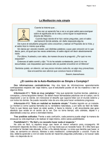 La Meditación más simple ¿El camino de la Auto