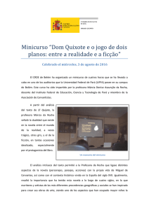 Minicurso “Dom Quixote e o jogo de dois planos: entre a realidade