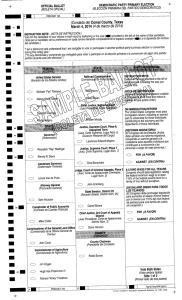 OFFICIAL BALLOT DEMOCRATIC PARTY PRIMARY ELECTION