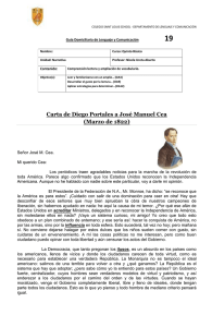 Carta de Diego Portales a José Manuel Cea (Marzo de 1822)