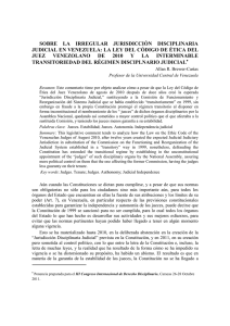 sobre la irregular jurisdicción disciplinaria judicial en venezuela